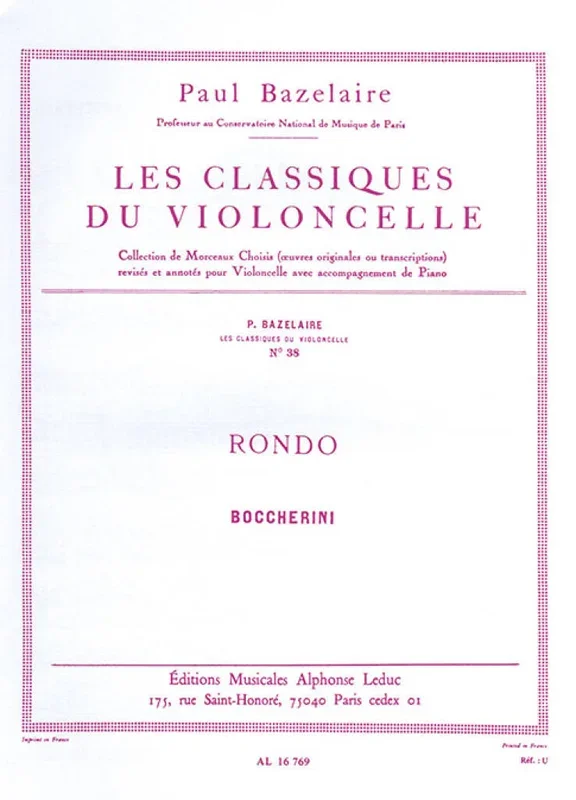 Boccherini: Rondo (arr. for cello)
