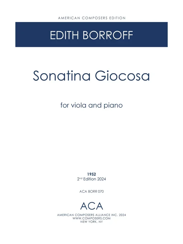 Borroff: Sonatina Giocosa