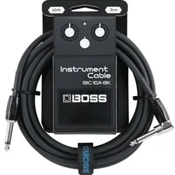 Boss 10ft/3m Instrument Cable Black, Straight/Angled