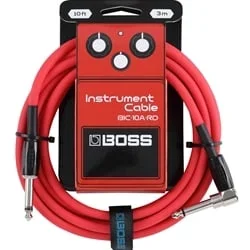 Boss 10ft/3m Instrument Cable Red, Straight/Angled