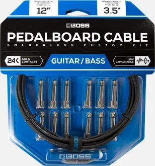 BOSS BCK-12 Pedalboard Cable Kit – 12 Connectors, 12ft Solderless Cable, Compact Design for Easy Assembly