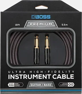 BOSS BIC-P10 Premium 10ft Instrument Cable – High-Fidelity 1/4-Inch SS Connectors, Superior Tone for Guitar & Bass