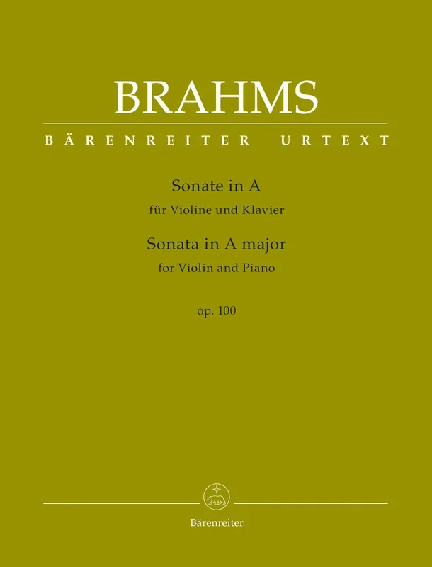 Brahms: Violin Sonata in A Major Op 100 for Violin & Piano