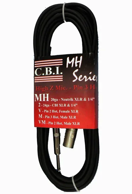 C.B.I. Cables Artist MHVM Series 20ft Audio Cable 1/4″ – Male XLR