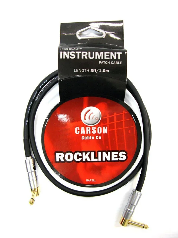 Carson Guitar Patch Cable 3 Foot/1 Metre 2 Right Angle Jack Connectors