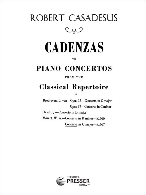 Casadesus – Cadenza To Mozart Concerto K 467