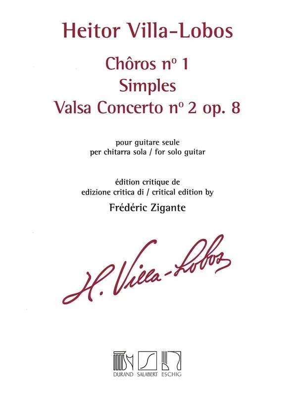 Choros No 1 / Simples / Valsa Concerto No 2 Op 8 (Softcover Book)