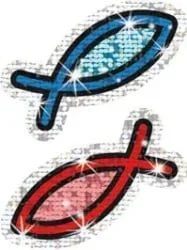Christian Fish Sparkle Stickers