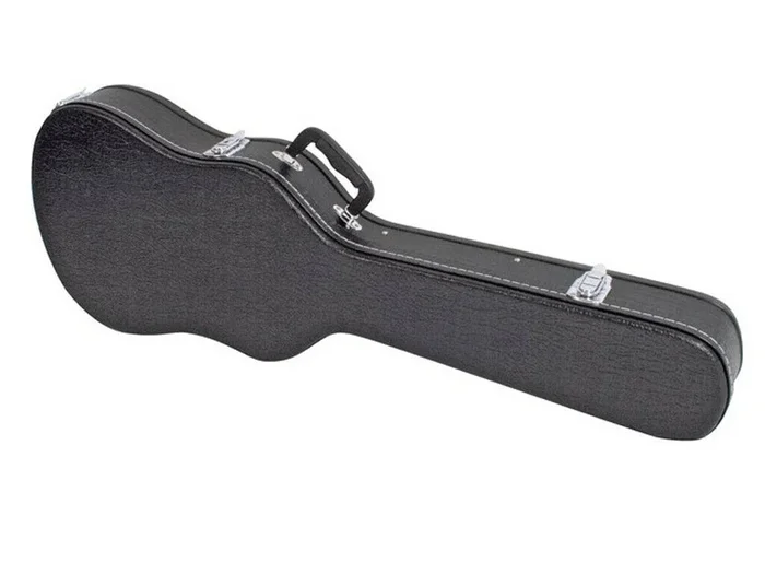 CNB Sg Shaped Guitar Case Plywood Covered Black Vinyl Plush Lined
