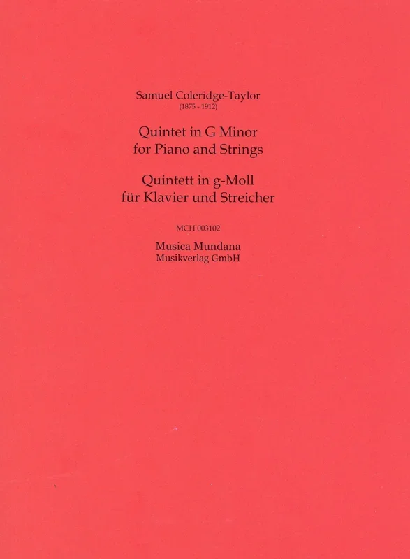 Coleridge-Taylor: Piano Quintet in G Minor, Op. 1