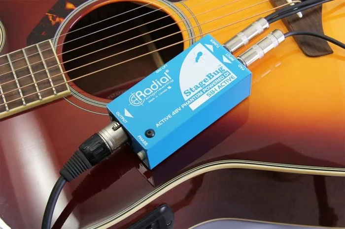 Compact DI for acoustic guitar, pad, 48V phantom powered
