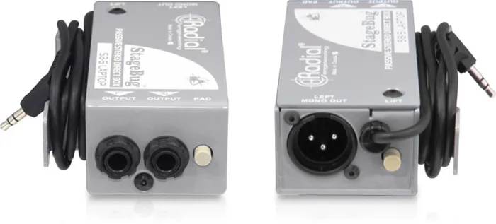 Compact Stereo DI for computers with sidewinder attached cable