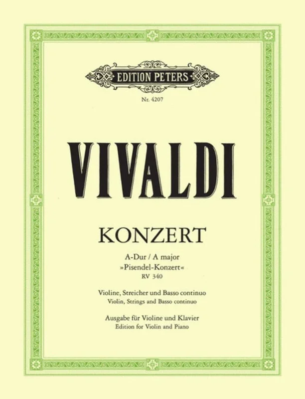 Concerto A Pisendel Rv 340 (Softcover Book)