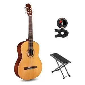 Cordoba C3M Solid Cedar Top Classical Guitar Bundle with Tuner and Foot Stool