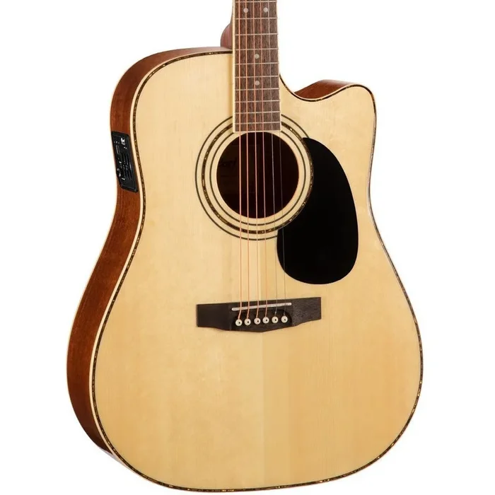 Cort AD880CE Left-Handed Acoustic-Electric Guitar, Natural Satin
