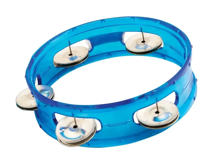 CPK 6 Inch Tambourine with Transparent Blue Rim and 5 Jingles, Model ED270