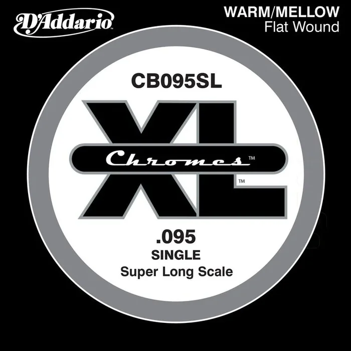 D’Addario CB095SL Chromes Bass Guitar Single String, Super Long Scale .095