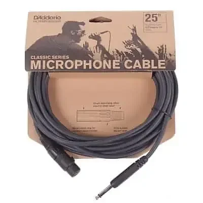 D’Addario Classic Series Unbalanced Microphone Cable, 1/4″ to XLR – 25ft.