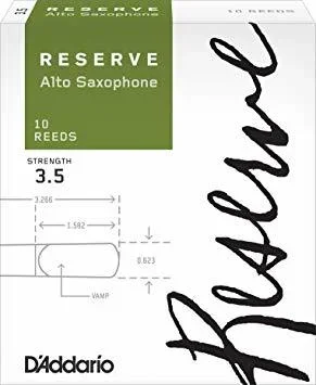 D’addario DJR-1035 3.5 Strength Reserve Alto Sax Saxophone Reeds (Pack of 10)