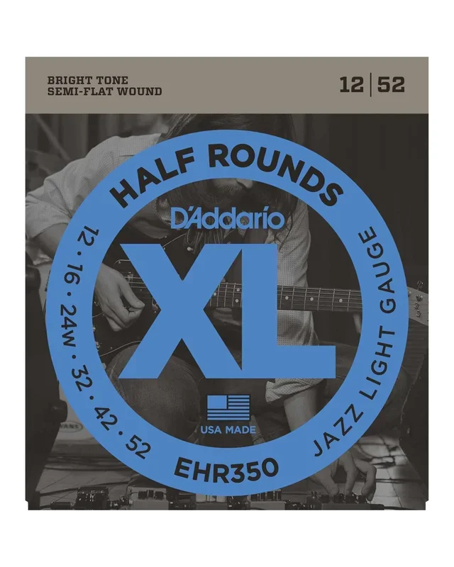D’Addario EHR350 XL Half Rounds Jazz Light Gauge Electric Guitar Strings