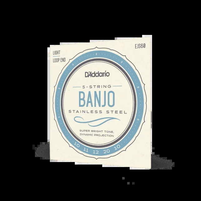 D’Addario EJS60 5-String Banjo Strings, Stainless Steel, Light, 10-20