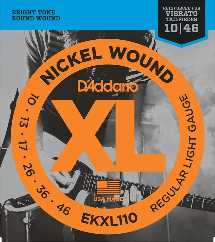 D’Addario EKXL110 Nickel Wound Electric Guitar Strings, Regular Light, Reinforced, 10-46