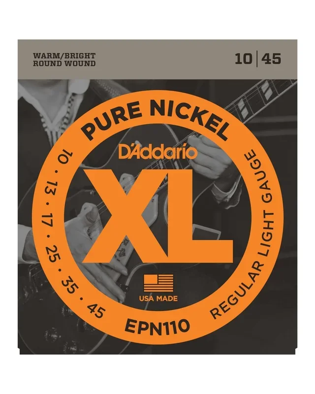 D’Addario EPN110 Round Wound XL Pure Nickel Light Gauge Electric Guitar Strings
