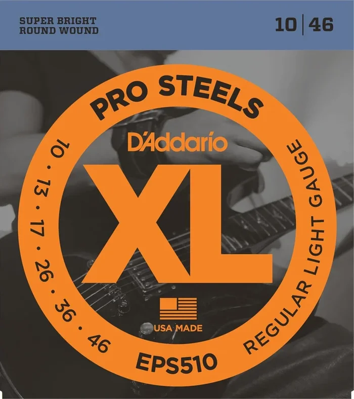 D’Addario EPS510 ProSteels Electric Guitar Strings, Regular Light, 10-46