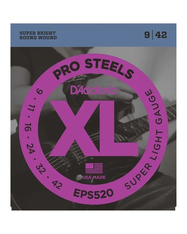 D’Addario EPS520 Round Wound XL Pro Steels Super Light Gauge Electric Guitar Strings