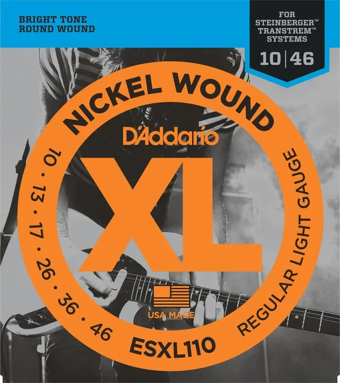 D’Addario ESXL110 Nickel Wound Electric Guitar Strings, Regular Light, Double Ball End, 10-46