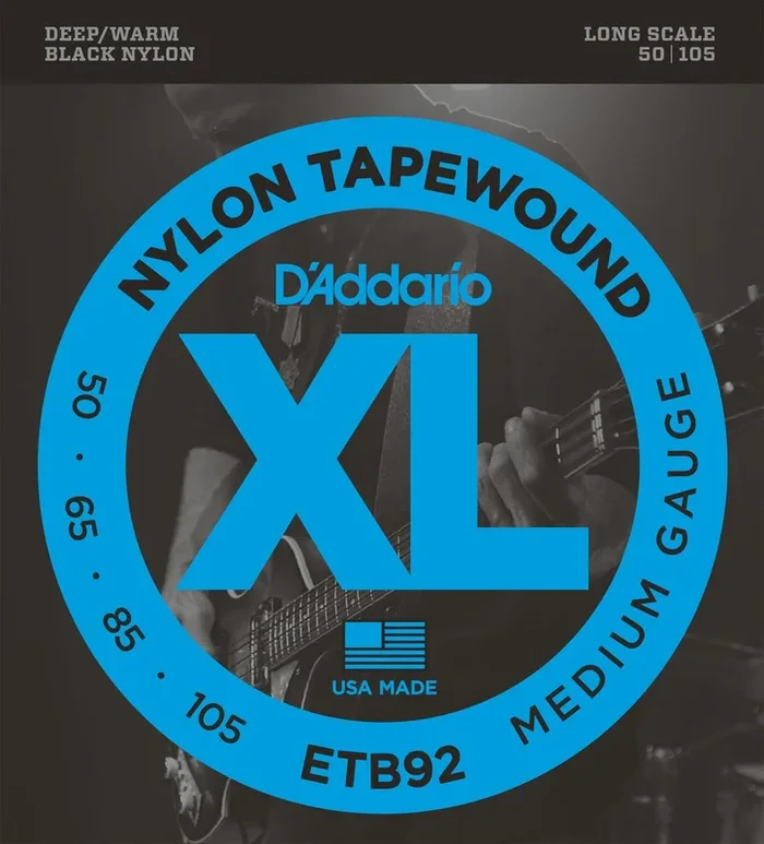 D’Addario ETB92 Tapewound Bass Guitar Strings, Medium, 50-105, Long Scale