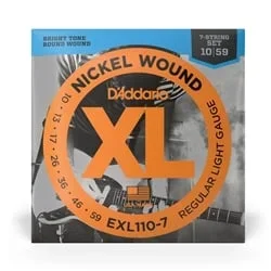 D’Addario EXL110-7 Regular Light 10-59 7-String, XL Nickel Electric Guitar Strings