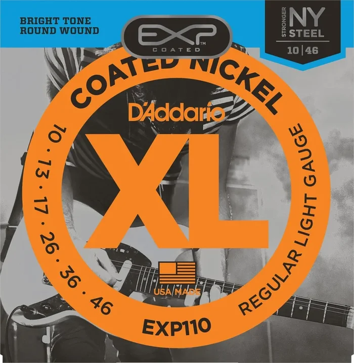 D’Addario EXP110 Coated Electric Guitar Strings, Light, 10-46