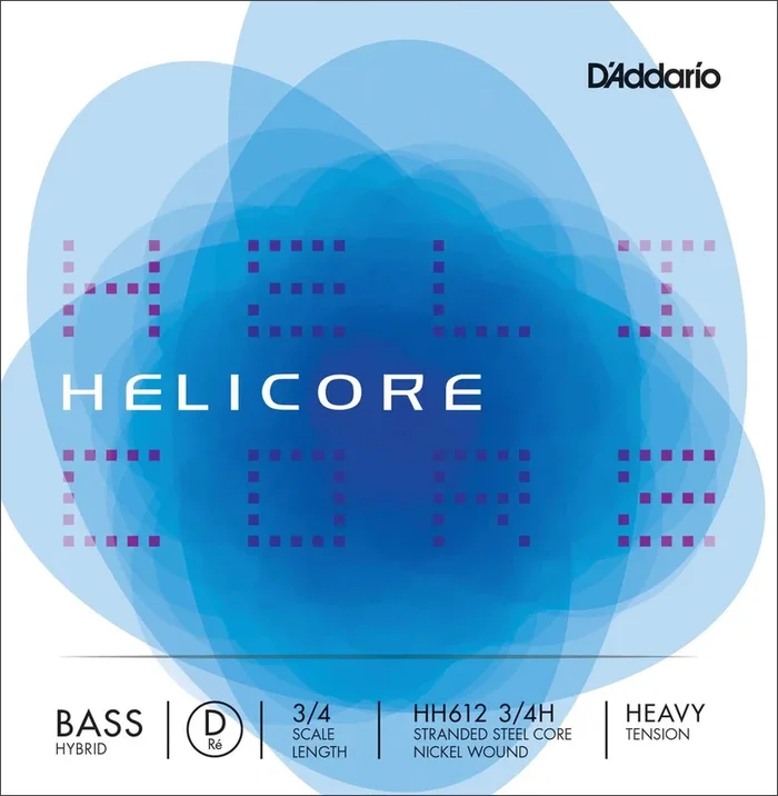 D’Addario Helicore Hybrid Bass Single D String, 3/4 Scale, Heavy Tension