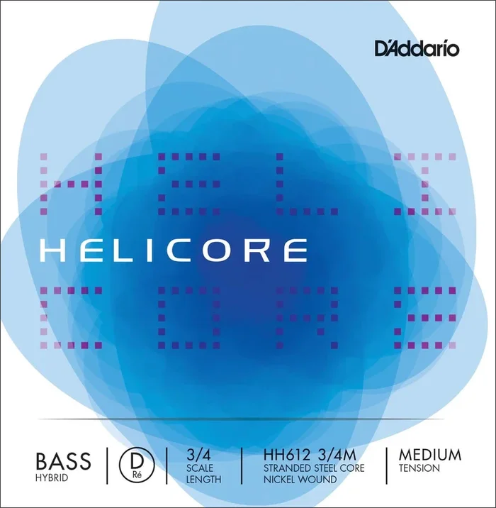D’Addario Helicore Hybrid Bass Single D String, 3/4 Scale, Medium Tension