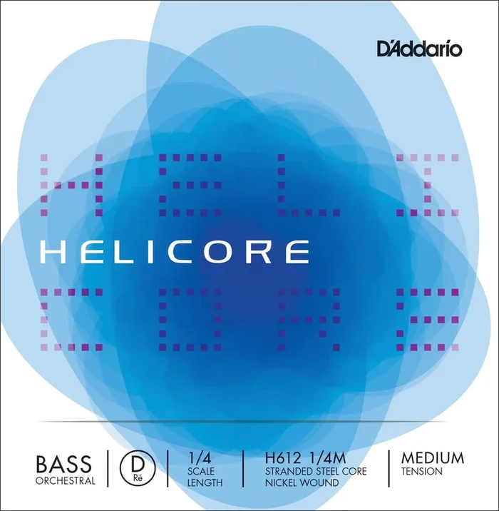 D’Addario Helicore Orchestral Bass Single D String, 1/4 Scale, Medium Tension