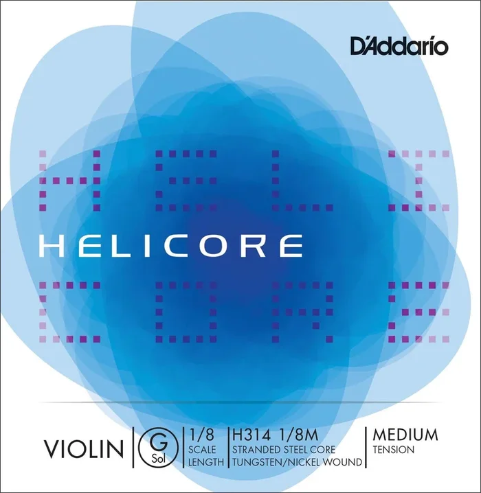 D’Addario Helicore Violin Single G String, 1/8 Scale, Medium Tension