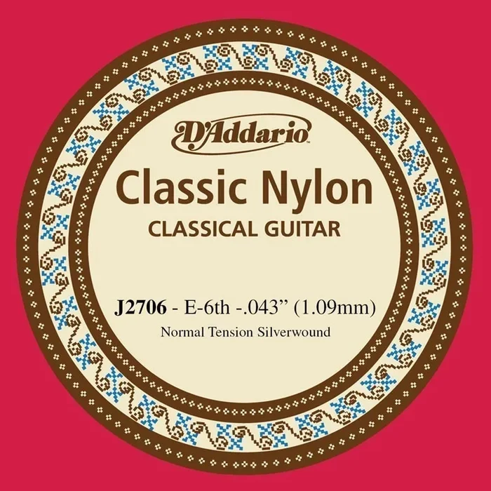 D’Addario J2706 Student Nylon Classical Guitar Single String, Normal Tension, Sixth String