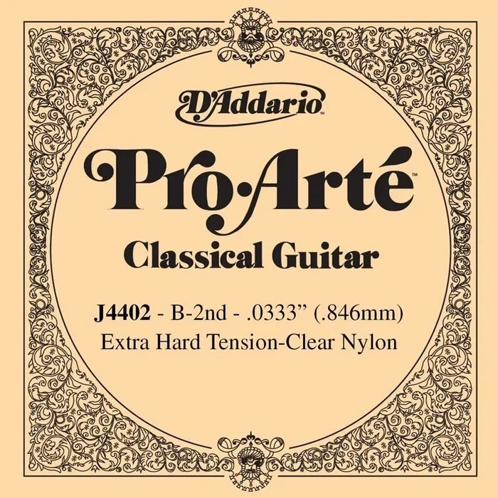 D’Addario J4402 Pro-Arte Nylon Classical Guitar Single String, Extra-Hard Tension, Second String