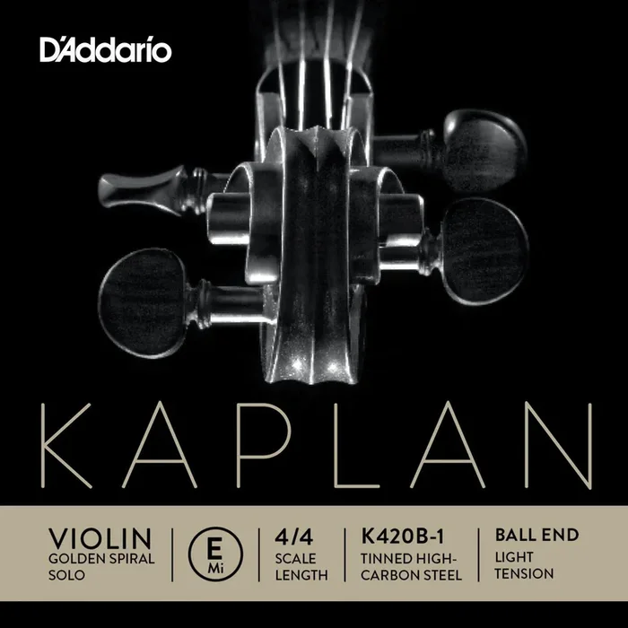 D’Addario Kaplan Golden Spiral Solo Violin Single E String, 4/4 Scale, Light Tension