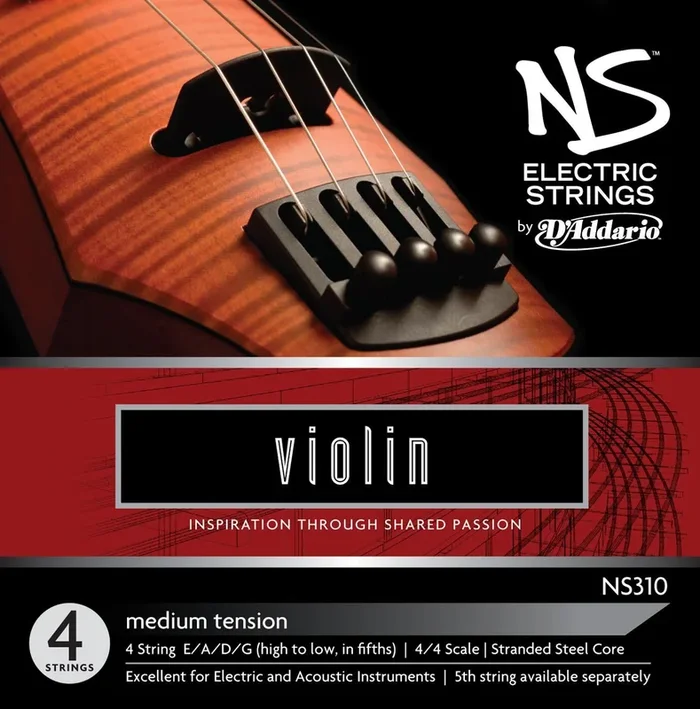 D’Addario NS Electric Violin String Set, 4/4 Scale, Medium Tension