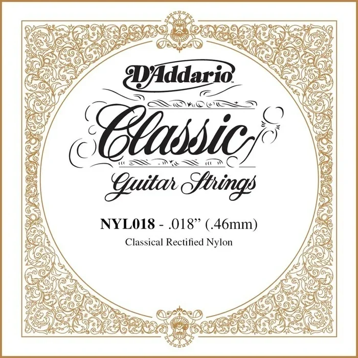D’Addario NYL018 Rectified Nylon Classical Guitar Single String ,.018