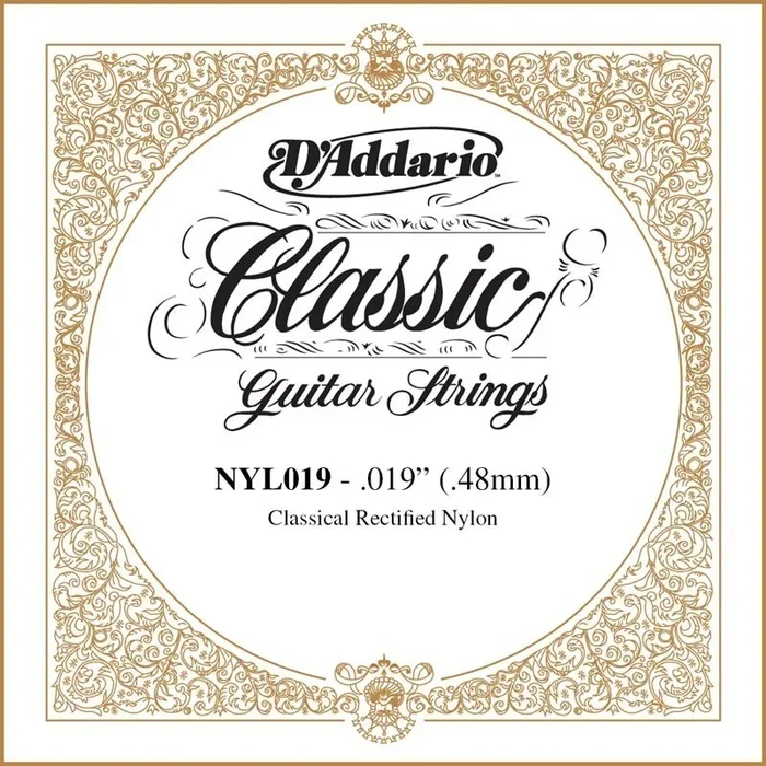 D’Addario NYL019 Rectified Nylon Classical Guitar Single String ,.019