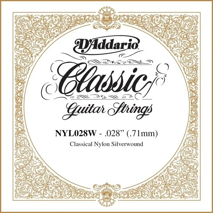 D’Addario NYL028W Silver-plated Copper Classical Single String, .028