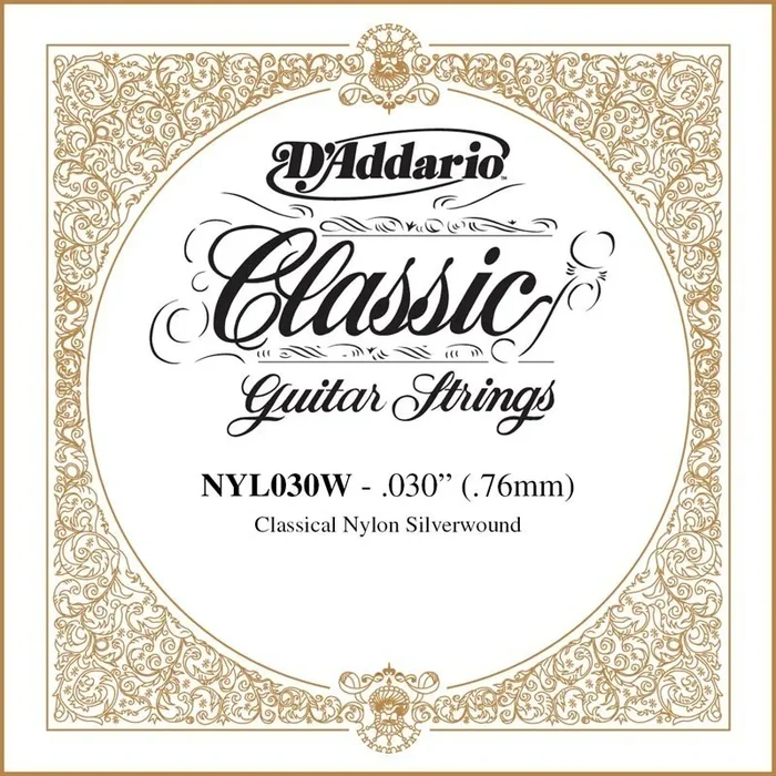 D’Addario NYL030W Silver-plated Copper Classical Single String, .030