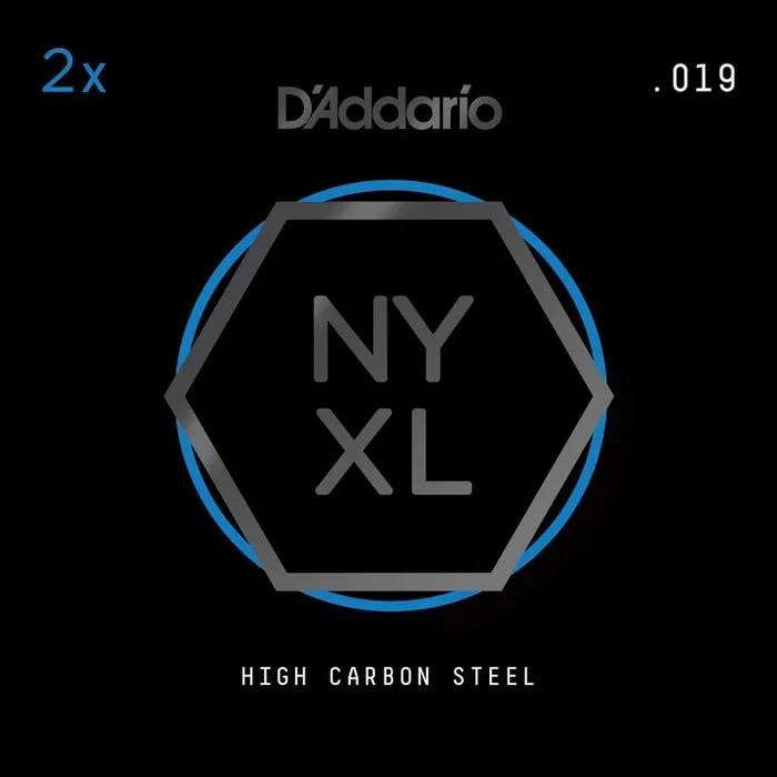 D’Addario NYXL 2-Pack Plain Steel Guitar Strings, .019