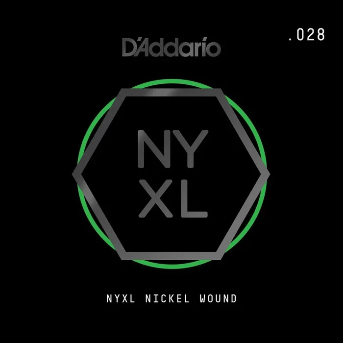 D’Addario NYXL Nickel Wound Electric Guitar Single String, .028
