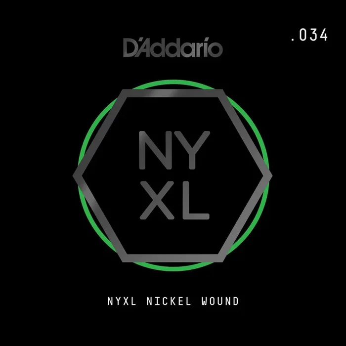 D’Addario NYXL Nickel Wound Electric Guitar Single String, .034