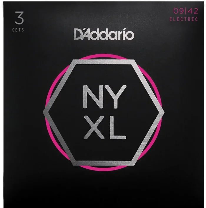 D’Addario NYXL0942-3P Nickel Wound Electric Guitar Strings, Super Light, 9-42, 3 Sets