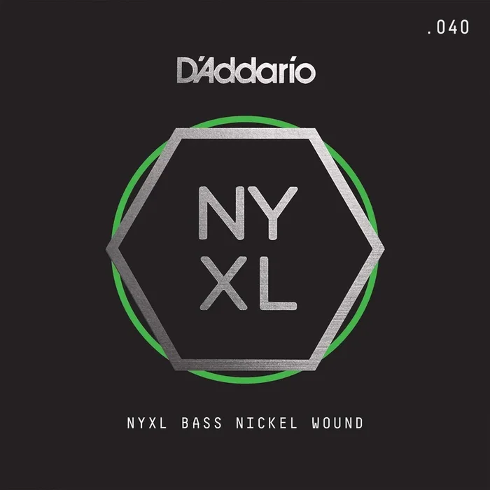 D’Addario NYXLB040, NYXL Nickel Wound Bass Guitar Single String, Long Scale, .040